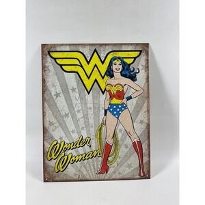 NEW Wonder Woman Heroic Vintage Style 12.5 X 16 Tin Metal Sign